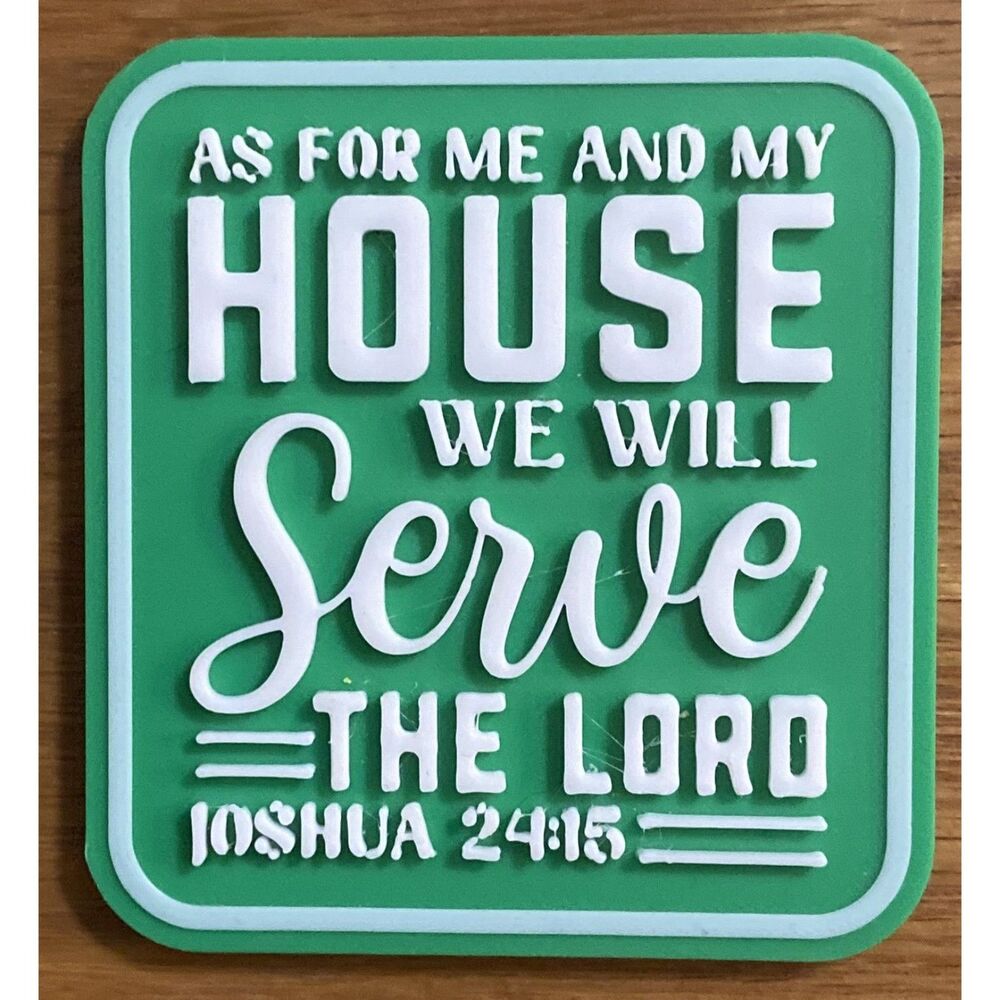 Fridge Magnet, 3" x 2.77" As For Me and My House - White over Green M3023-0104